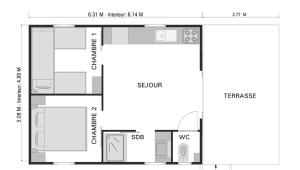 Campings CITY NATURE Lescar Pau : Chalet Supérieur