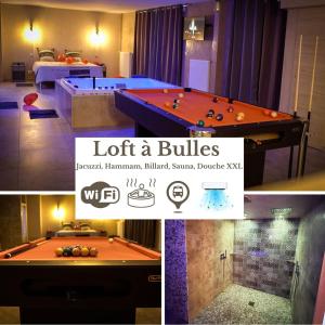 LE LOFT A BULLES (85m2 Jacuzzi Hammam Billiard Bar Douche Sauna)