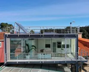 Apartamento Cubo de Cristal con piscina y vistas al mar - Reboredo
