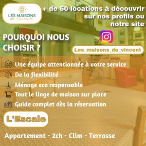 Appartements L'Escale - Clim, Terrasse : photos des chambres