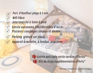 Appartements COCON Le Panoramique 10min Honfleur Port Plage Parking gratuit : photos des chambres