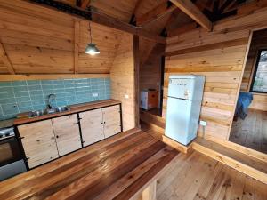 Acuarela minicasas con piscina en Lago Vichuquen