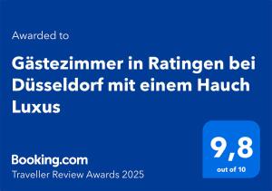 Gästezimmer in Ratingen bei Düsseldorf mit einem Hauch Luxus