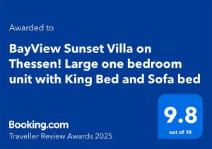 BayView Sunset Villa on Thessen!