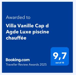 Villa Vanille Cap d Agde Luxe piscine chauffée 5 étoiles