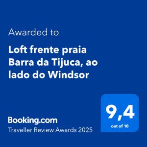 Loft frente praia Barra da Tijuca, ao lado do Windsor