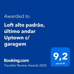 Loft alto padrão, último andar Uptown c garagem