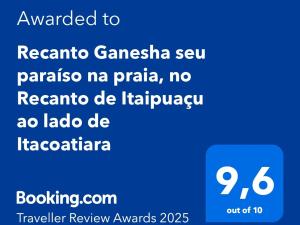 Recanto Ganesha seu paraíso na praia, no Recanto de Itaipuaçu ao lado de Itacoatiara