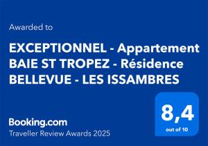 EXCEPTIONNEL - Appartement BAIE ST TROPEZ - Résidence BELLEVUE - LES ISSAMBRES