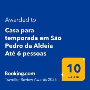 Casa para temporada em São Pedro da Aldeia Até 6 pessoas