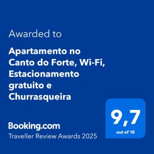 Apartamento no Canto do Forte, Wi-Fi, Estacionamento gratuito e Churrasqueira
