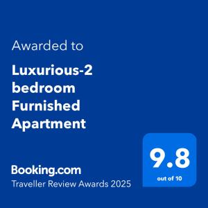 Luxurious-2 bedroom Furnished Apartment