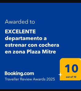 EXCELENTE departamento a estrenar con cochera en zona Plaza Mitre
