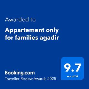 Appartement only for families agadir