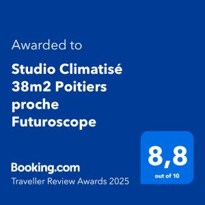 Appartements Studio Climatise 38m2 Poitiers proche Futuroscope : Studio avec mezzanine
