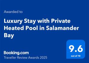Luxury Stay with Private Heated Pool in Salamander Bay