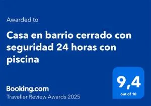 Casa en barrio cerrado con seguridad 24 horas con piscina - Villa El Rincón