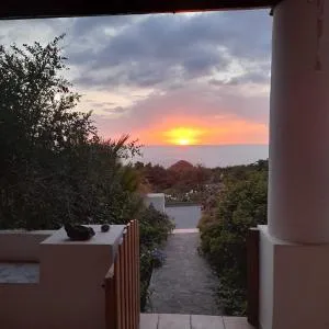 Casa Il Bergamotto - terrazza con vista tramonto - Pollara