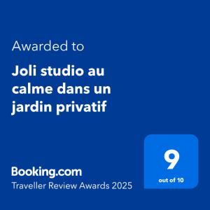 Maisons de vacances Joli studio au calme dans un jardin privatif : photos des chambres