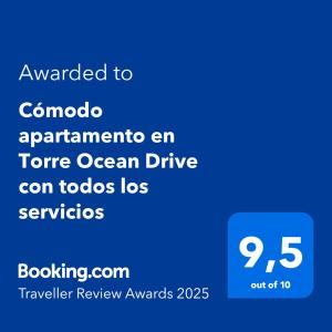 Cómodo apartamento en Torre Ocean Drive con todos los servicios