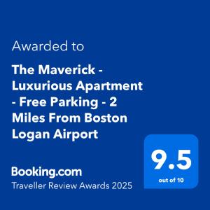The Maverick Downstairs - Lux Apartment - Free Parking - 2 Miles From Airport & Downtown Boston