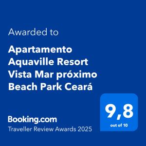 Apartamento Aquaville Resort Vista Mar próximo Beach Park Ceará
