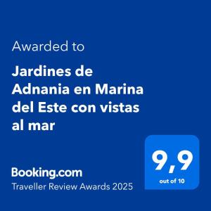 Jardines de Adnania en Marina del Este con vistas al mar