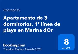 Apartamento de tres dormitorios en primera linea de playa en Marina d Or