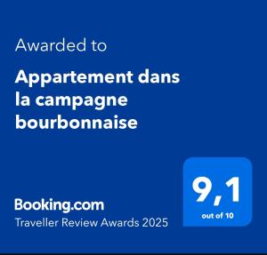 Appartement dans la campagne bourbonnaise