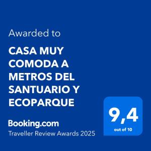 CASA MUY COMODA A METROS DEL SANTUARIO Y ECOPARQUE