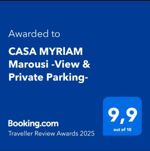 CASA MYRlAM Marousi -View & Private Parking-