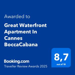 Great Waterfront Apartment In Cannes BoccaCabana