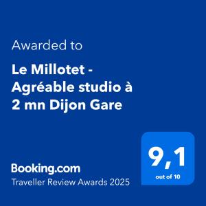 Le Millotet - Agréable studio à 2 mn Dijon Gare