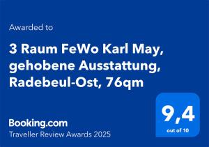 3 Raum FeWo Karl May, gehobene Ausstattung, Radebeul-Ost, 76qm