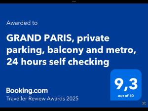 Appartements GRAND PARIS, private parking, balcony and metro, 24 hours self checking : photos des chambres
