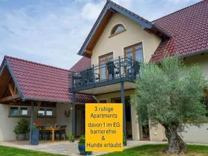 Dahem-Apartments - ruhig Parkplatz Rhein Main Gebiet gut erreichbar - App 1 barrierefrei mit Kamin Garten und Hund - App 2 mit Balkon - Bretzenheim