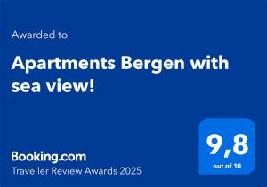 Apartments Bergen with sea view!