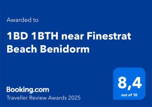 1BD 1BTH near Finestrat Beach Benidorm