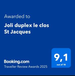 Appartements Joli duplex le clos St Jacques : Appartement 1 Chambre