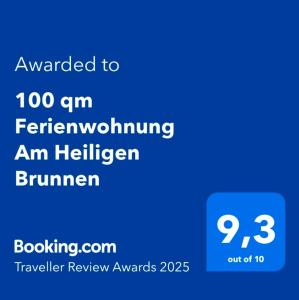 100 qm Ferienwohnung Am Heiligen Brunnen