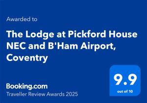 The Lodge at Pickford House NEC and BHam Airport, Coventry