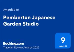 Pemberton Japanese Garden Studio 2025 Winner Travellers Award
