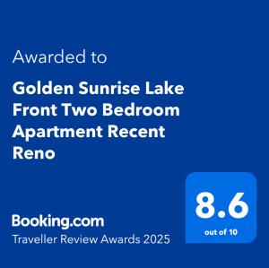 Waters Edge Golden Sunrise Two Bedroom Apartment Recent Reno