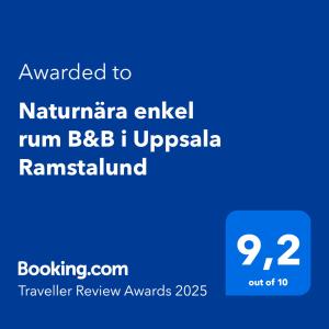 Naturnära enkel rum B&B i Uppsala Ramstalund