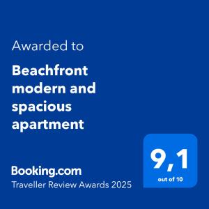 Beachfront modern and spacious apartment