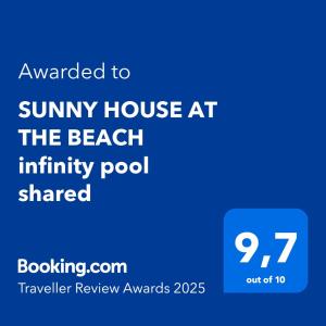 SUNNY HOUSE AT THE BEACH infinity pool shared