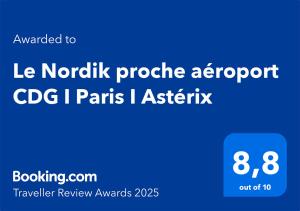 Appartements Le Nordik proche aeroport CDG I Paris I Asterix : Appartement 1 Chambre