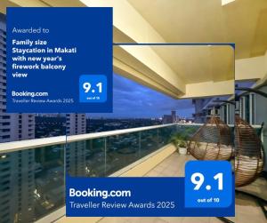 Family size Staycation in Makati with new years firework balcony view