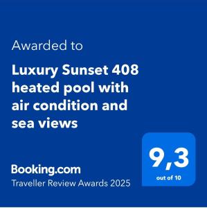 Luxury Sunset 408 heated pool with air condition and sea views
