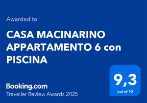 CASA MACINARINO APPARTAMENTO 6 con PISCINA